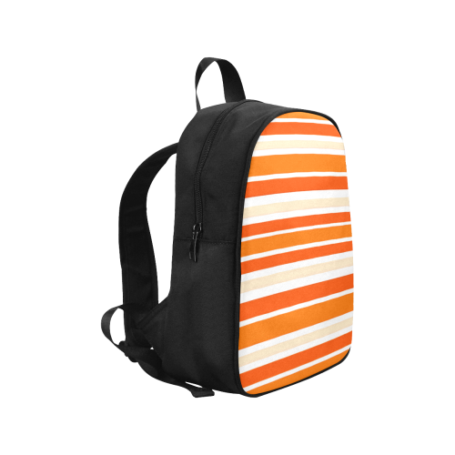 Bright Orange Stripes Fabric School Backpack (Model 1682) (Medium)