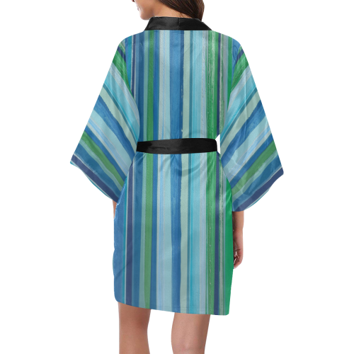 painted stripe Kimono Robe