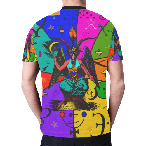 Awesome Baphomet Popart New All Over Print T-shirt for Men/Large Size (Model T45)