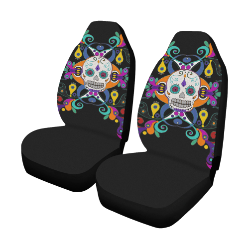 Día De Los Muertos Skull Ornaments Car Seat Covers (Set of 2)