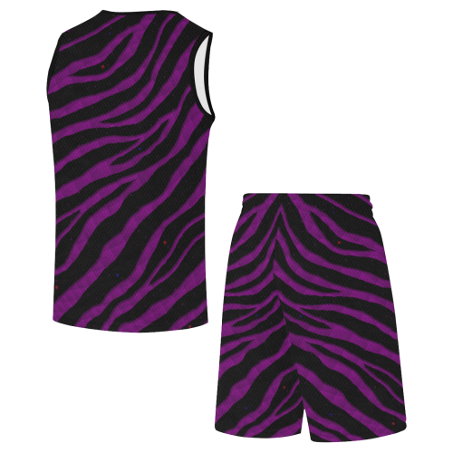 Ripped SpaceTime Stripes - Purple All Over Print Basketball Uniform