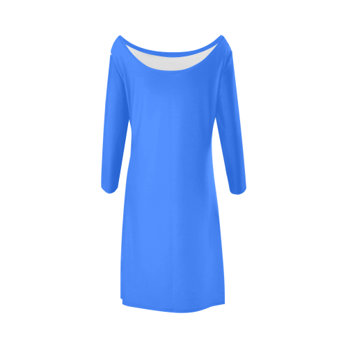 color deep electric blue Bateau A-Line Skirt (D21)