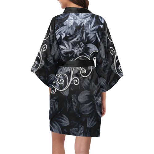 Flower power in blue Kimono Robe