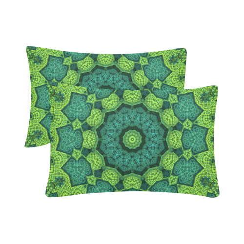 Green Theme Mandala Custom Pillow Case 20"x 30" (One Side) (Set of 2)