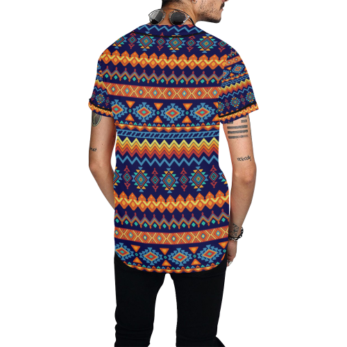 Awesome Ethnic Boho Design All Over Print Baseball Jersey for Men (Model T50)
