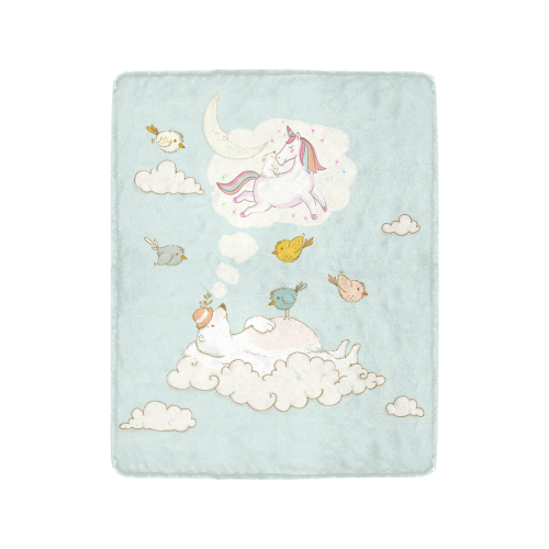 Polar Bear Dreams From An Unicorn Ultra-Soft Micro Fleece Blanket 40"x50"