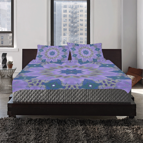 Purple Mandala Geometric version 2 3-Piece Bedding Set
