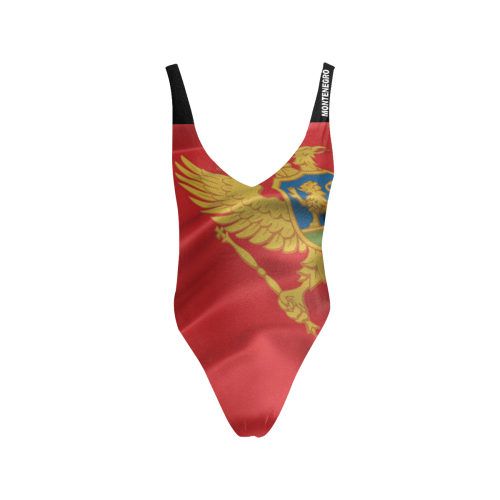 Montenegro Flag Sexy Low Back One-Piece Swimsuit (Model S09)