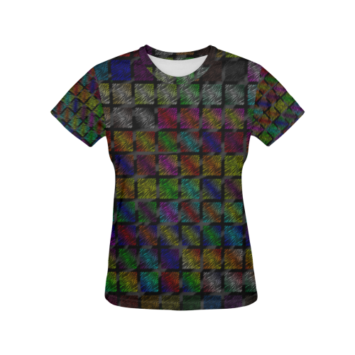 Ripped SpaceTime Stripes Collection All Over Print T-Shirt for Women (USA Size) (Model T40)