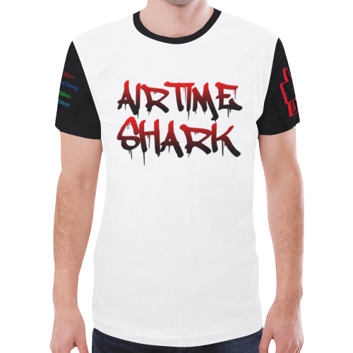 shark time t-shirt design New All Over Print T-shirt for Men/Large Size (Model T45)