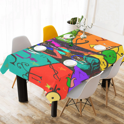 Awesome Baphomet Popart Cotton Linen Tablecloth 60"x120"