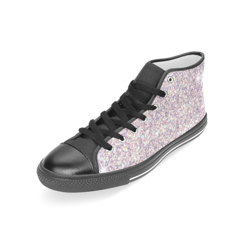 Princess lilac design shoes pink Women's Classic High Top Canvas Shoes (Model 017)