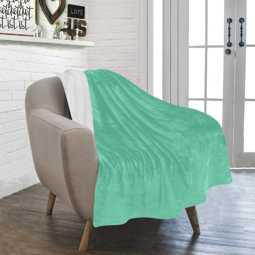 color medium aquamarine Ultra-Soft Micro Fleece Blanket 30''x40''