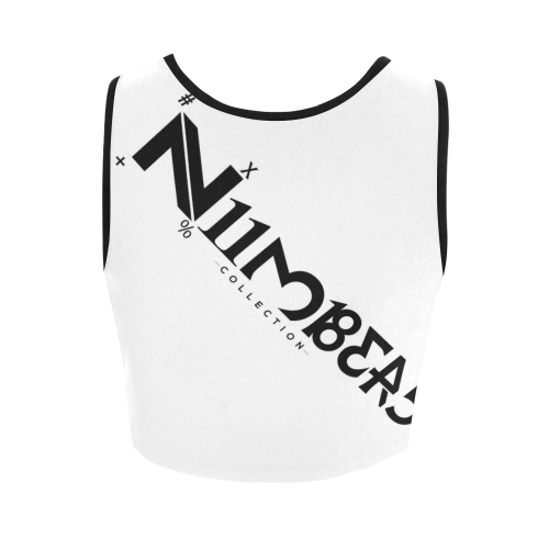 NUMBERS Collection LOGO White/Black Women's Crop Top (Model T42)