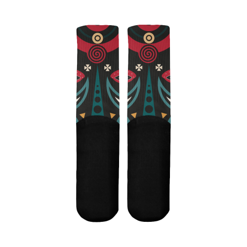 massai warrior Mid-Calf Socks (Black Sole)