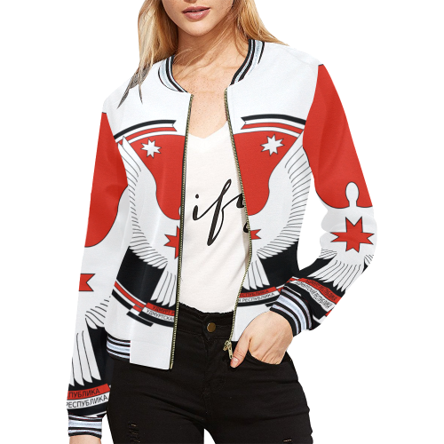 Coat of arms of the Udmurt Republic of Russia All Over Print Bomber Jacket for Women (Model H21)