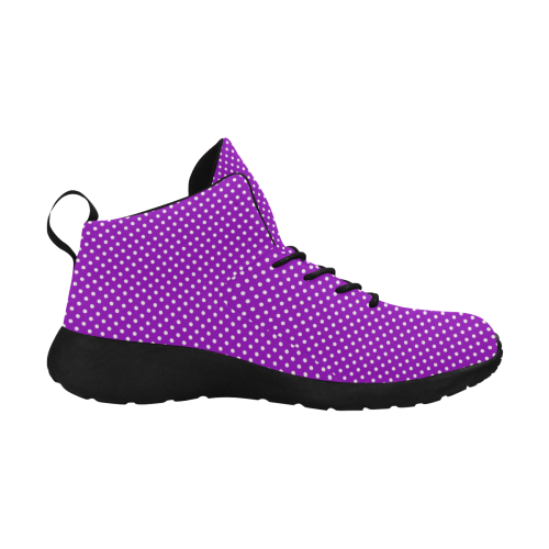 Lavander polka dots Women's Chukka Training Shoes (Model 57502)