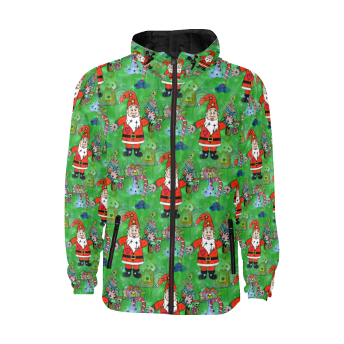 Christmas Gnomes by Nico Bielow All Over Print Quilted Windbreaker for Men (Model H35)
