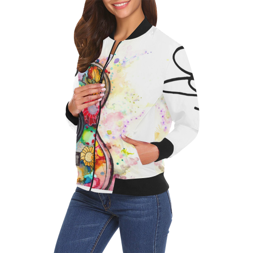 Mandy Womens Jacket All Over Print Bomber Jacket for Women (Model H19)