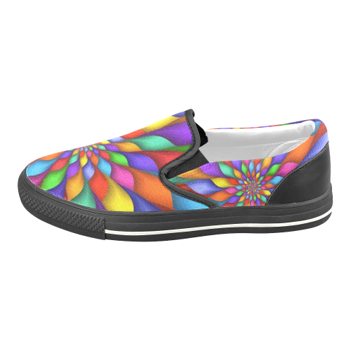 RAINBOW SKITTLES Women's Slip-on Canvas Shoes/Large Size (Model 019)