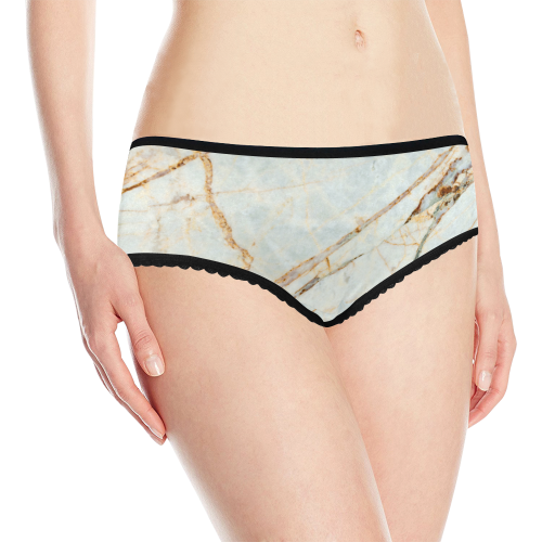 Marble Gold Pattern Women's All Over Print Classic Briefs (Model L13)