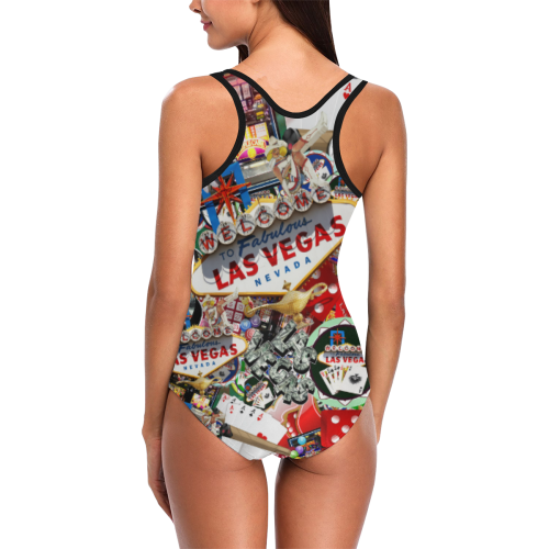 Las Vegas Icons - Gamblers Delight Vest One Piece Swimsuit (Model S04)