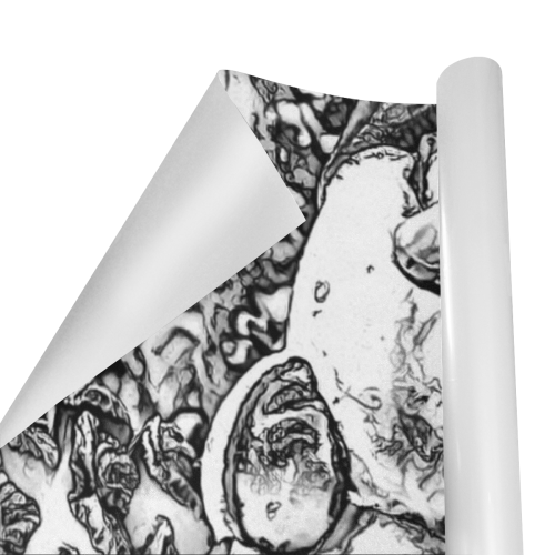 santa B&W by JamColors Gift Wrapping Paper 58"x 23" (5 Rolls)