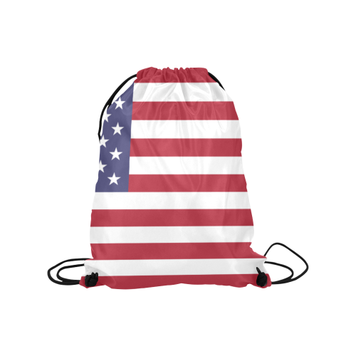 United States of America flag Medium Drawstring Bag Model 1604 (Twin Sides) 13.8"(W) * 18.1"(H)