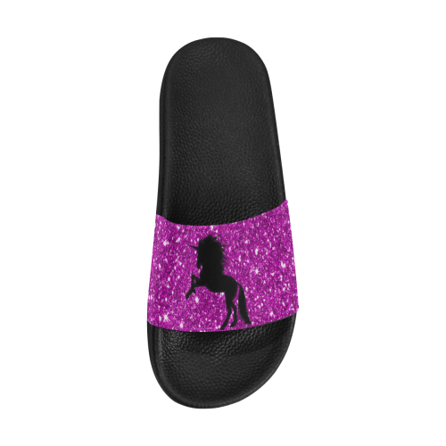 sparkling unicorn hot pink by JAMcolors Women's Slide Sandals (Model 057)