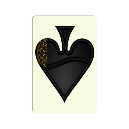 Spade Las Vegas Symbol Playing Card Shape on Yellow Doormat 24"x16"