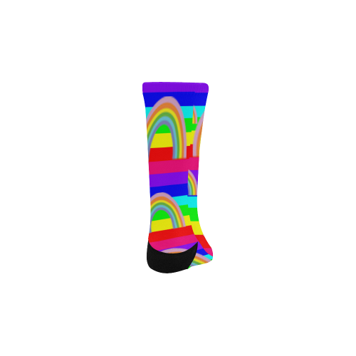 rainbowsspatternsstripeskidssocks Custom Socks for Kids
