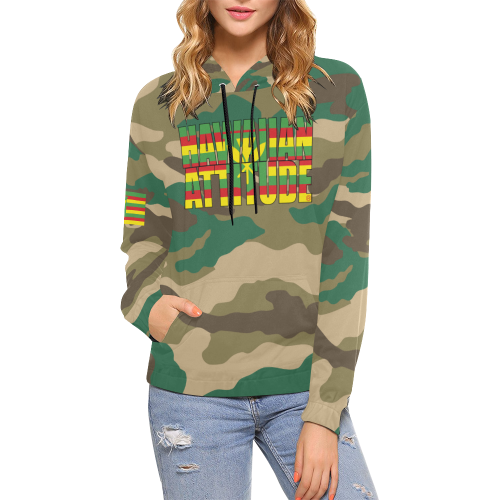 Sovereign Wahine Front Lines Pullover All Over Print Hoodie for Women (USA Size) (Model H13)