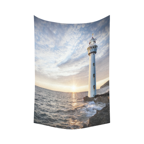 Lighthouse Escape Cotton Linen Wall Tapestry 60"x 90"