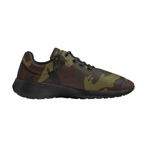 Camo Green Brown Men's Athletic Shoes (Model 0200)