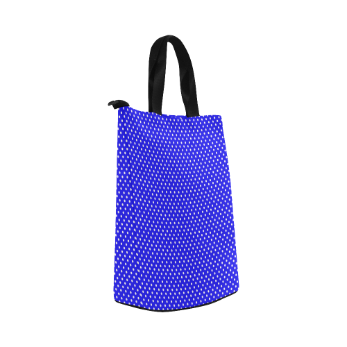 Blue polka dots Nylon Lunch Tote Bag (Model 1670)