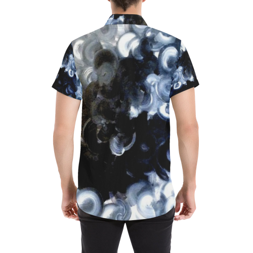 Black and white Men's All Over Print Short Sleeve Shirt/Large Size (Model T53)