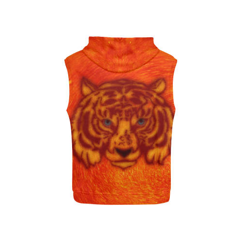 Safety Tiger All Over Print Sleeveless Hoodie for Kid (Model H15)