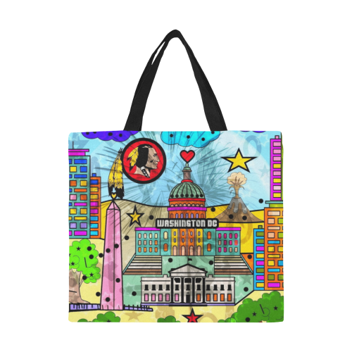 Washington dc by Nico Bielow All Over Print Canvas Tote Bag/Large (Model 1699)