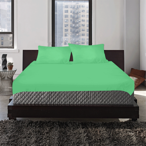 color Paris green 3-Piece Bedding Set