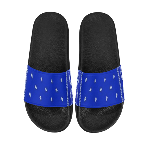 Blue Bandana Women's Slide Sandals (Model 057)
