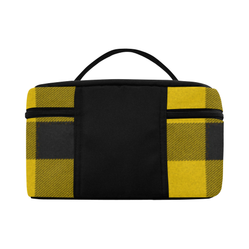 yellow  black plaid Cosmetic Bag/Large (Model 1658)