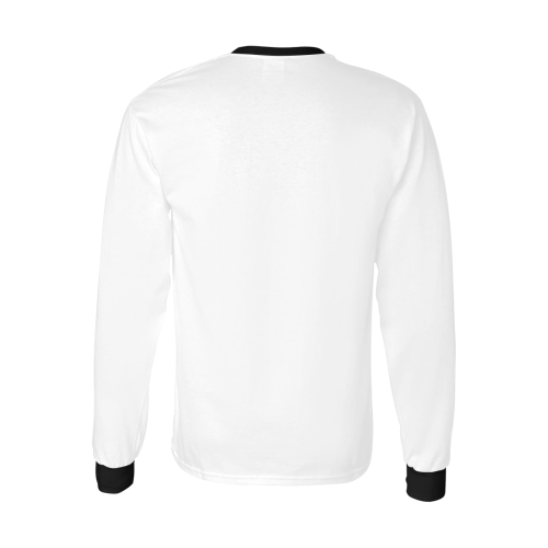 Whoareyou? White Men's All Over Print Long Sleeve T-shirt (Model T51)
