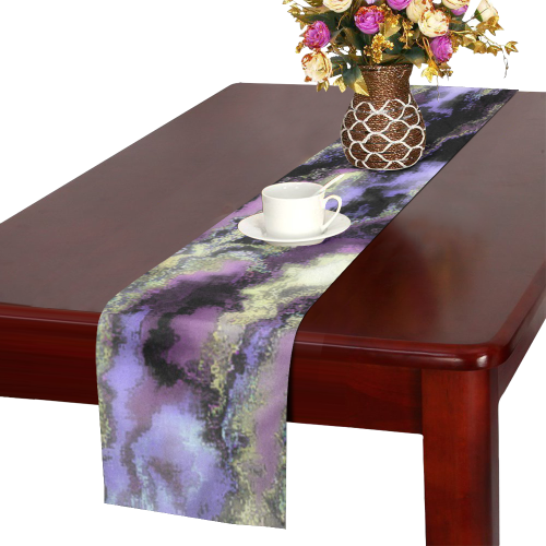 Purple marble Table Runner 14x72 inch