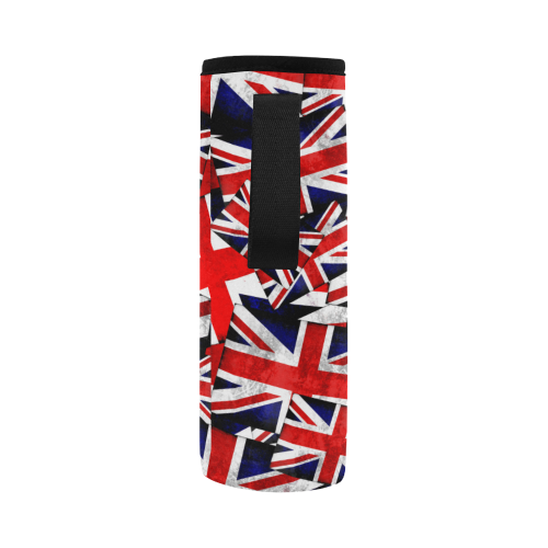 Union Jack British UK Flag Neoprene Water Bottle Pouch/Large