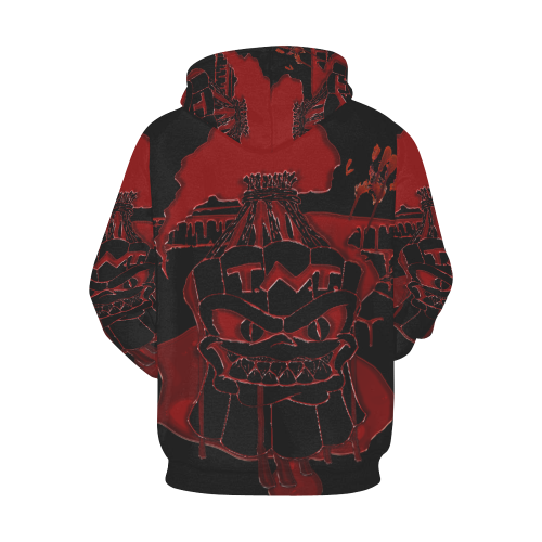 T.N.T Bloody Hoodie Black All Over Print Hoodie for Men/Large Size (USA Size) (Model H13)