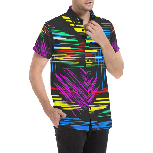 New Pattern factory 2A by JamColors Men's All Over Print Short Sleeve Shirt/Large Size (Model T53)