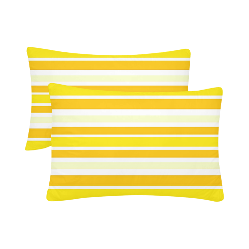 Sunshine Yellow Stripes Custom Pillow Case 20"x 30" (One Side) (Set of 2)