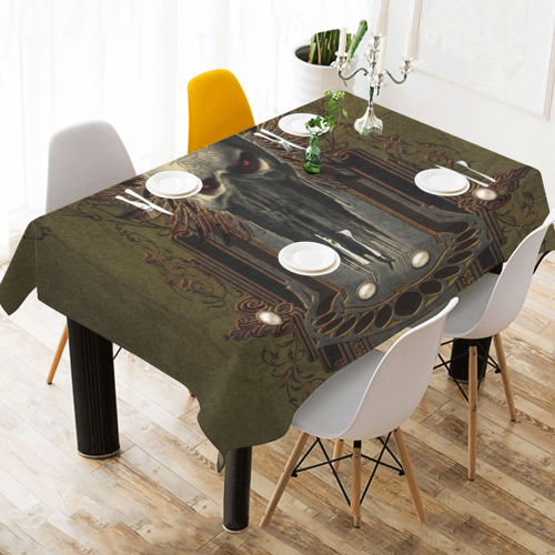 Awesome dark skull Cotton Linen Tablecloth 60" x 90"