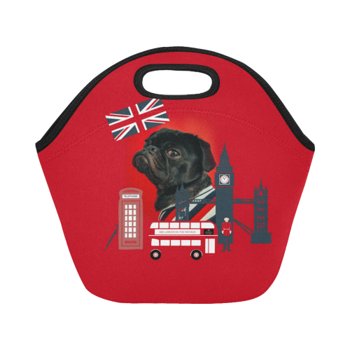 Cute Proud London Pug Neoprene Lunch Bag/Small (Model 1669)