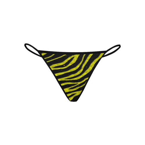 Ripped SpaceTime Stripes - Yellow Women's All Over Print G-String Panties (Model L35)